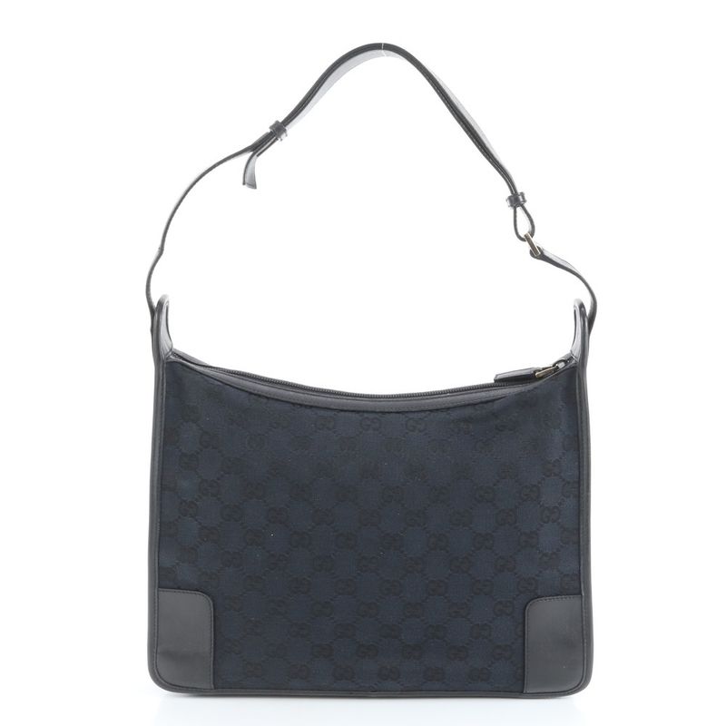 Gucci GG Canvas Leather Shoulder Bag Shoulder One Shoulder Black 001-4205 Tote