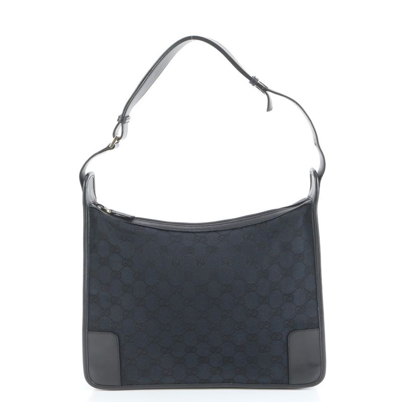 Gucci GG Canvas Leather Shoulder Bag Shoulder One Shoulder Black 001-4205 Tote