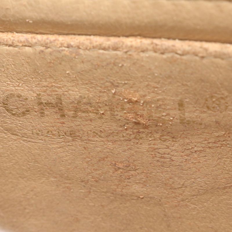 Hakata Daimaru Chanel Beige Mini Matelasse Caviar Skin Shoulder Bag With Serial