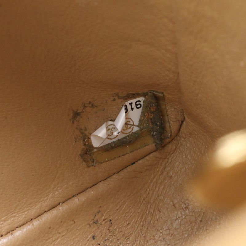 Hakata Daimaru Chanel Beige Mini Matelasse Caviar Skin Shoulder Bag With Serial