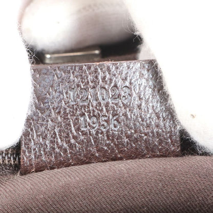 Gucci GG Canvas Leather Tote Bag Shoulder Hand Brown Silver Hardware 121023