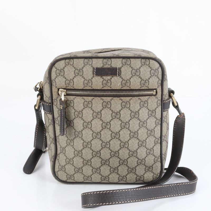 Gucci GG Supreme Leather Shoulder Bag Crossbody Messenger Business Commuter