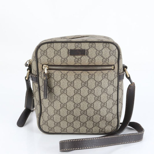 Gucci GG Supreme Leather Shoulder Bag Crossbody Messenger Business Commuter