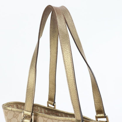 Gucci GG Canvas Charm Leather Tote Bag Shoulder Hand 137396 Gold Women's ERE