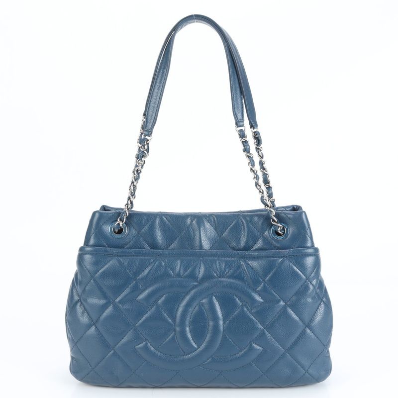 Chanel With Serial Seal Caviar Skin Leather Tote Bag Shoulder Hand Women's EUE