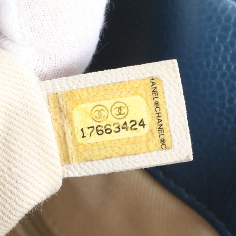 Chanel With Serial Seal Caviar Skin Leather Tote Bag Shoulder Hand Women's EUE