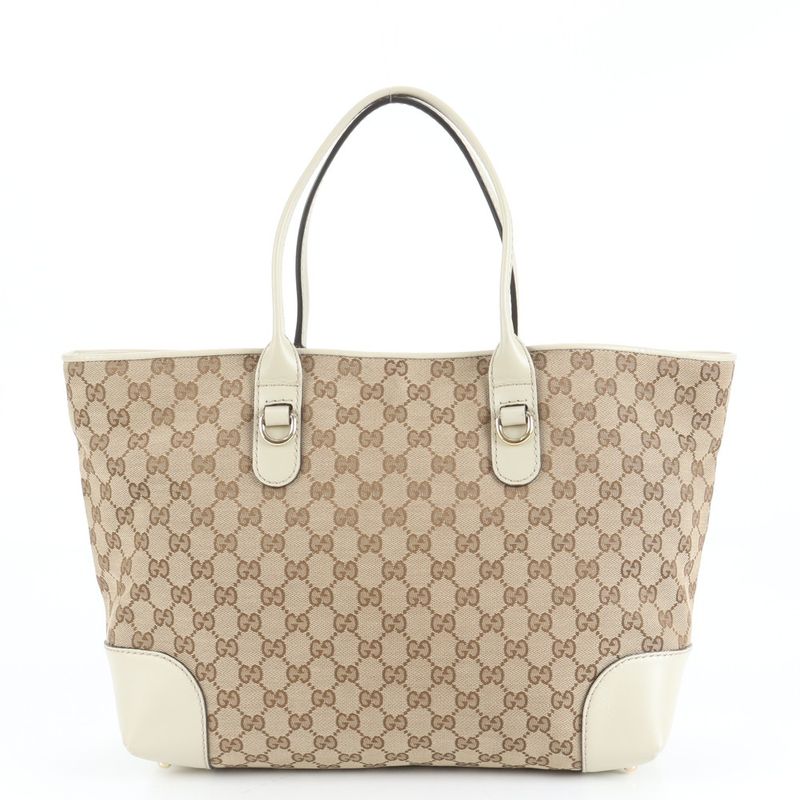 Gucci GG Canvas Heart Bit Leather Tote Bag Shoulder Hand A4 269956 Women's EUE