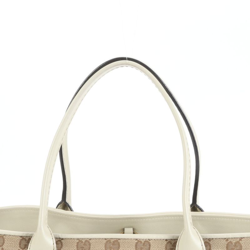 Gucci GG Canvas Heart Bit Leather Tote Bag Shoulder Hand A4 269956 Women's EUE