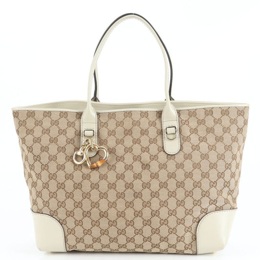 Gucci GG Canvas Heart Bit Leather Tote Bag Shoulder Hand A4 269956 Women's EUE