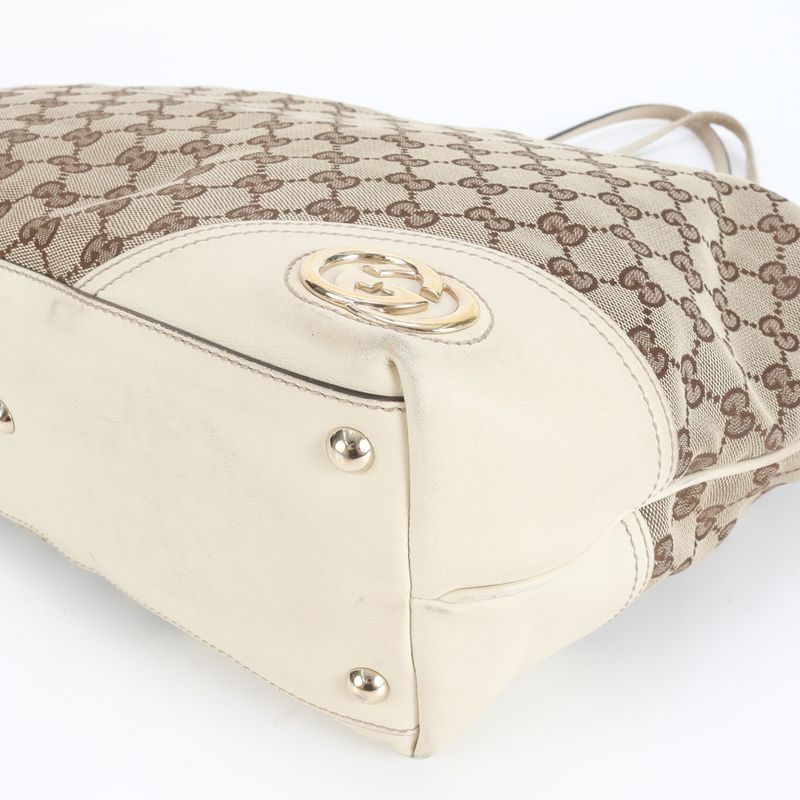 Gucci GG Canvas New Britt Leather Tote Bag Shoulder Hand A4 169945 Women's EUE