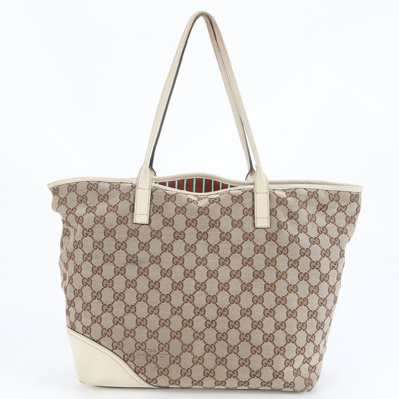 Gucci GG Canvas New Britt Leather Tote Bag Shoulder Hand A4 169945 Women's EUE