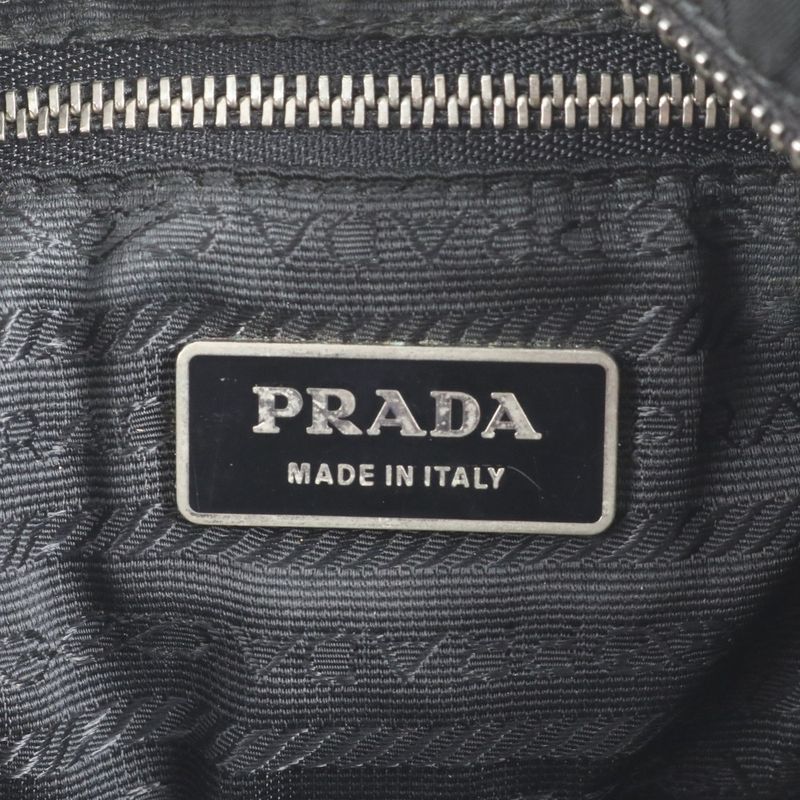 Prada Tessuto Nylon Triangle Logo Leather Shoulder Bag Crossbody Messenger