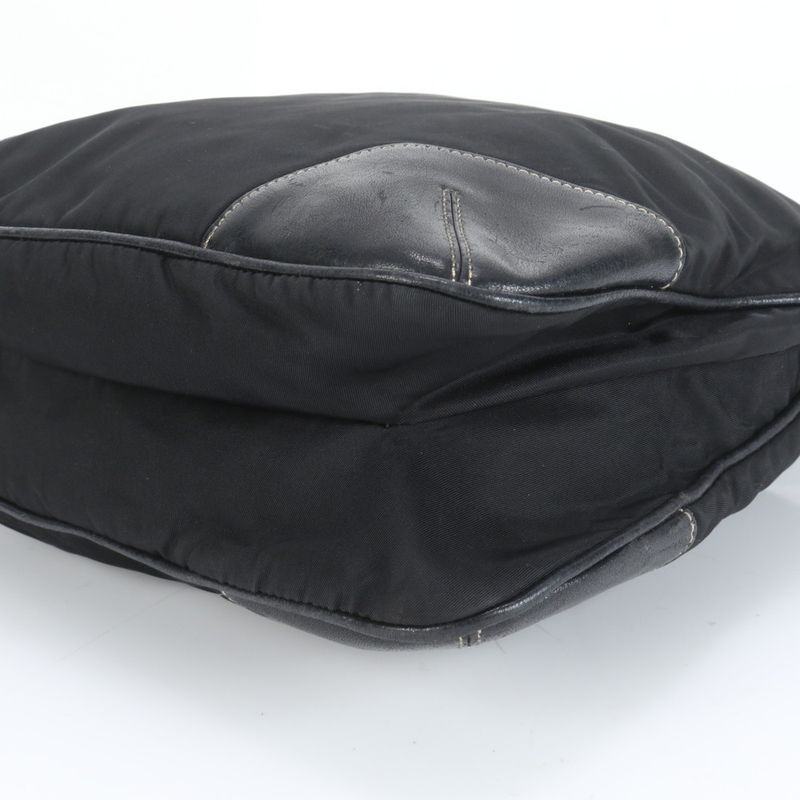 Prada Tessuto Nylon Triangle Logo Leather Shoulder Bag Crossbody Messenger