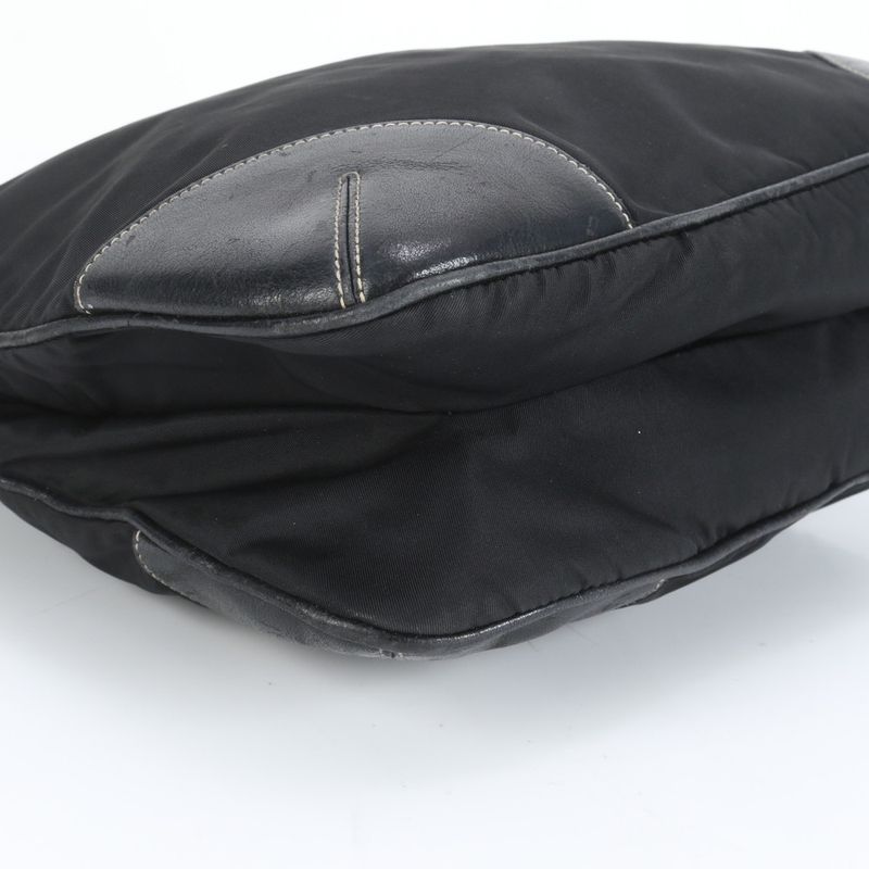 Prada Tessuto Nylon Triangle Logo Leather Shoulder Bag Crossbody Messenger