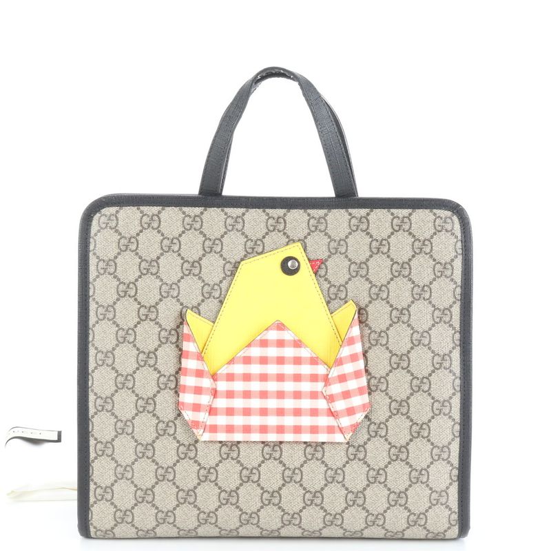 Gucci GG Supreme Chick Children's 606192 Leather Tote Bag Shoulder Hand Women's