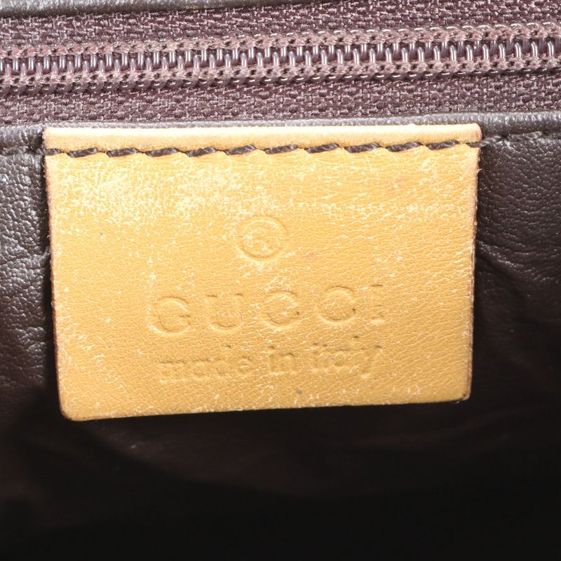 Gucci GG Canvas Leather Mini Boston Handbag Tote 000-0851 Brown Women ERE Cx10-1