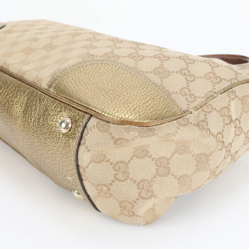 Gucci GG Canvas Ribbon Princy Leather Tote Bag Shoulder Hand 163805 Women's EUE