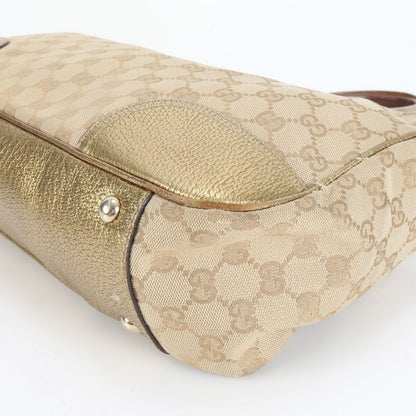 Gucci GG Canvas Ribbon Princy Leather Tote Bag Shoulder Hand 163805 Women's EUE