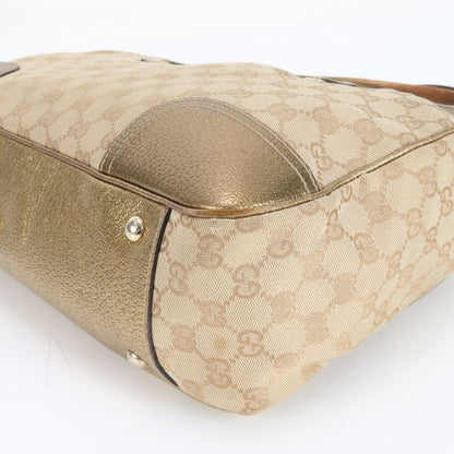 Gucci GG Canvas Ribbon Princy Leather Tote Bag Shoulder Hand 163805 Women's EUE