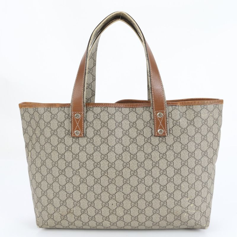Gucci GG Supreme Sherry Line Leather Tote Bag Shoulder Business Commuter