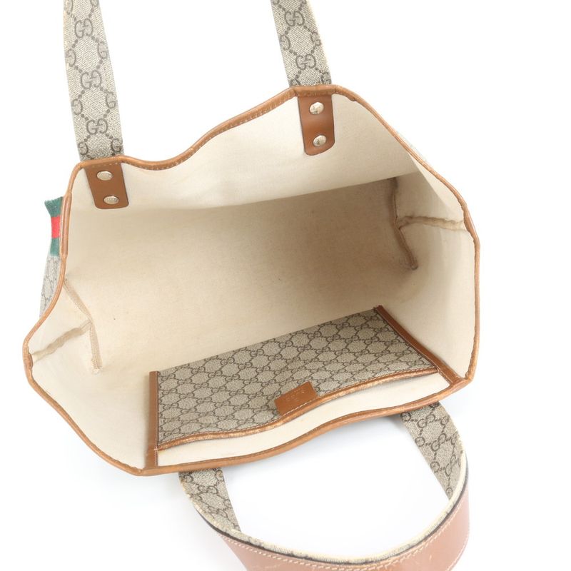 Gucci GG Supreme Sherry Line Leather Tote Bag Shoulder Business Commuter