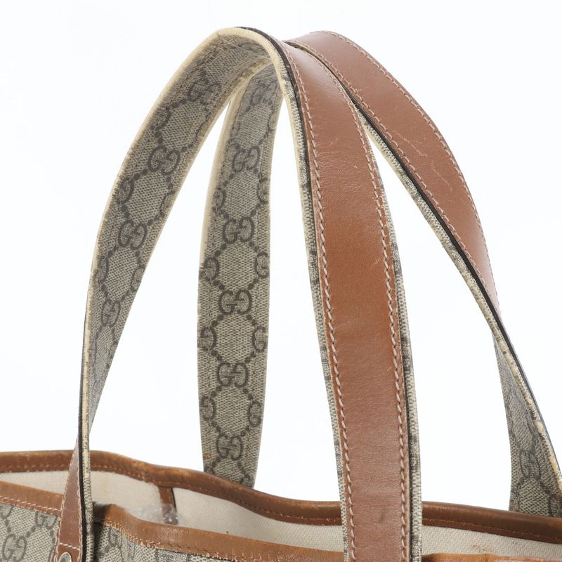 Gucci GG Supreme Sherry Line Leather Tote Bag Shoulder Business Commuter