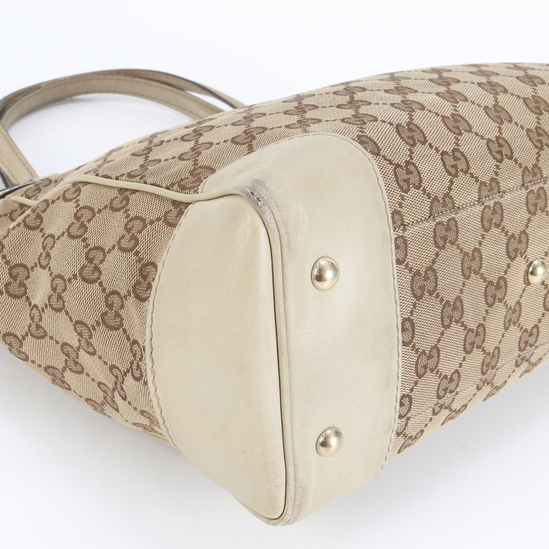 Gucci GG Canvas Sherry Line Ribbon Mayfair Leather Tote Bag Shoulder 257061