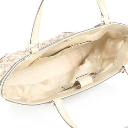 Gucci GG Canvas Sherry Line Ribbon Mayfair Leather Tote Bag Shoulder 257061