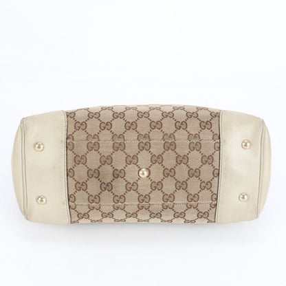 Gucci GG Canvas Sherry Line Ribbon Mayfair Leather Tote Bag Shoulder 257061