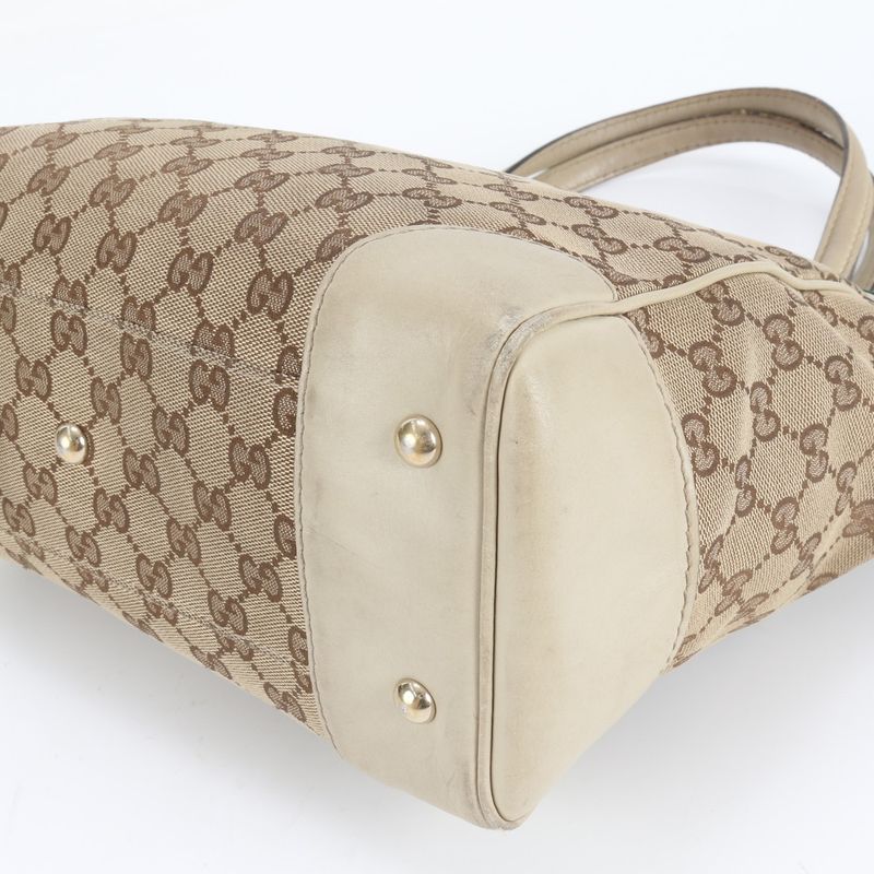 Gucci GG Canvas Sherry Line Ribbon Mayfair Leather Tote Bag Shoulder 257061