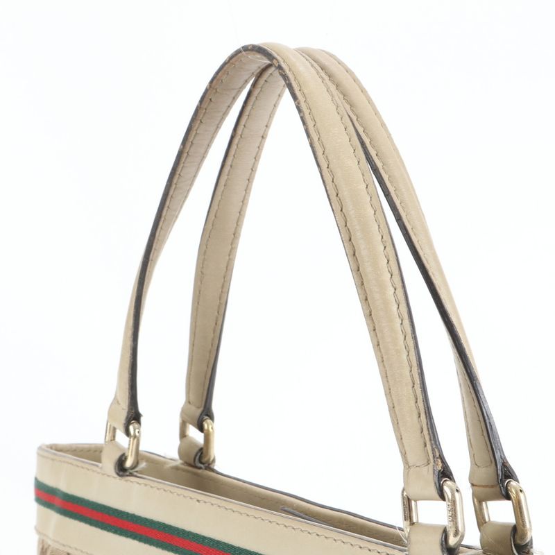 Gucci GG Canvas Sherry Line Ribbon Mayfair Leather Tote Bag Shoulder 257061