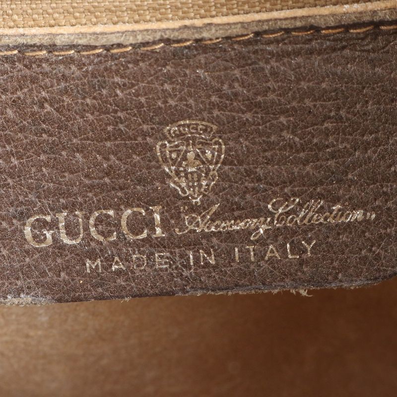 Old Gucci GG Supreme Sherry Line Mini Boston Leather Handbag Tote Brown Women's