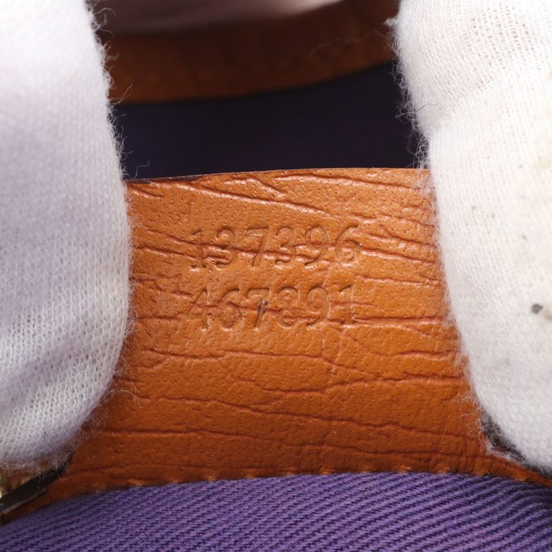 Gucci GG Canvas With Charm 137396 Leather Tote Bag Shoulder Hand Brown Women's