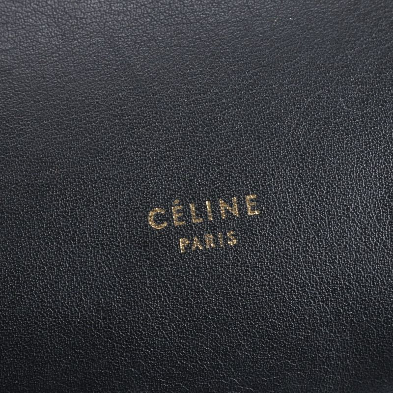Celine Small Belt Bag Leather Hand Tote Bicolor Black A4 Genuine Leather Women