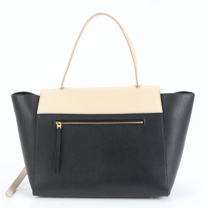 Celine Small Belt Bag Leather Hand Tote Bicolor Black A4 Genuine Leather Women