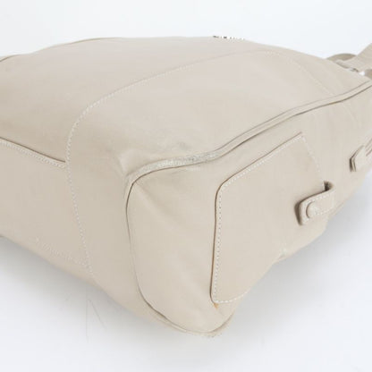 Loewe Anagram Leather Tote Bag Mini Boston Shoulder Hand Beige Silver Hardware