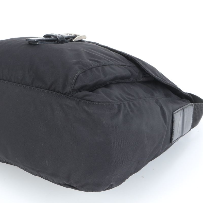 Prada Tessuto Nylon Triangle Logo Leather Shoulder Bag Crossbody Messenger