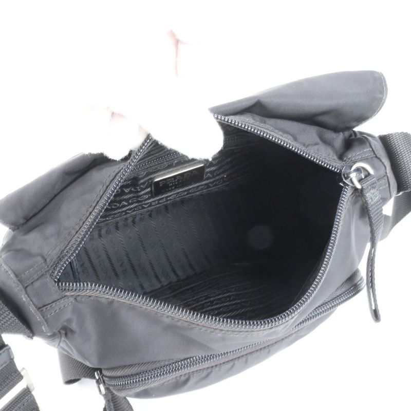 Prada Tessuto Nylon Triangle Logo Leather Shoulder Bag Crossbody Messenger