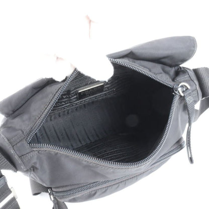 Prada Tessuto Nylon Triangle Logo Leather Shoulder Bag Crossbody Messenger
