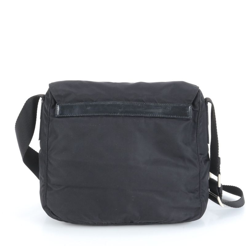 Prada Tessuto Nylon Triangle Logo Leather Shoulder Bag Crossbody Messenger