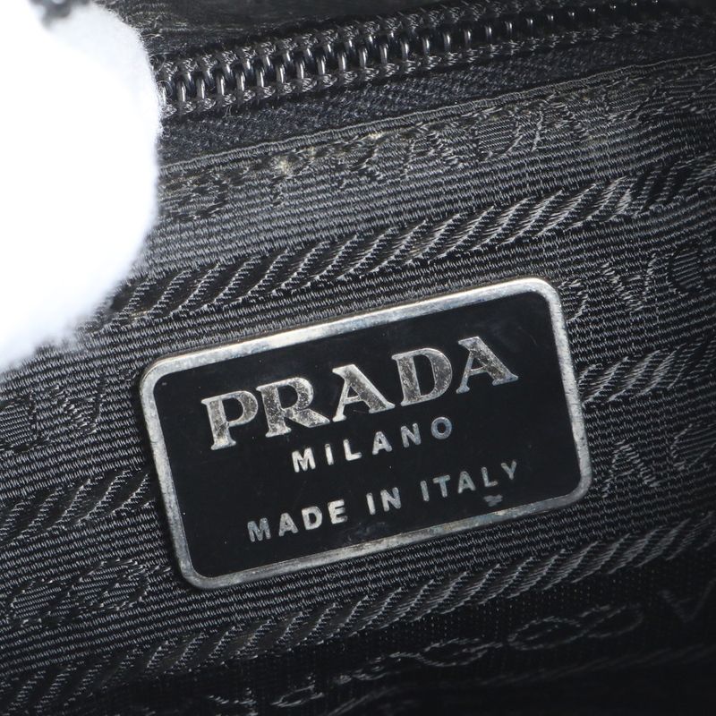 Prada Tessuto Nylon Triangle Logo Leather Shoulder Bag Crossbody Messenger