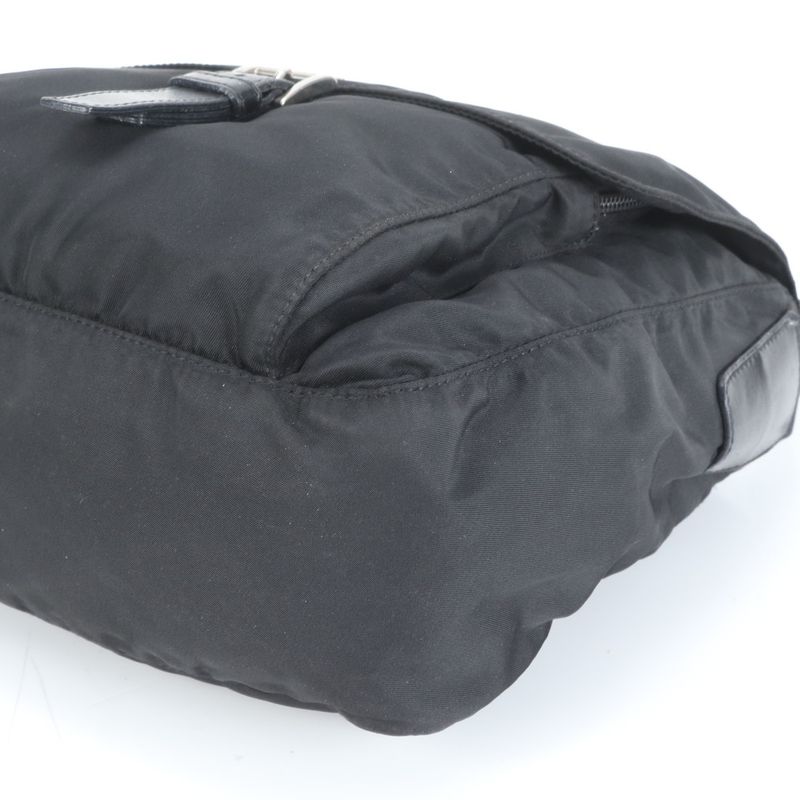 Prada Tessuto Nylon Triangle Logo Leather Shoulder Bag Crossbody Messenger Men