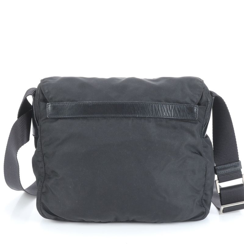 Prada Tessuto Nylon Triangle Logo Leather Shoulder Bag Crossbody Messenger Men