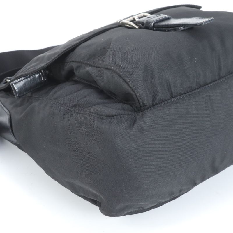 Prada Tessuto Nylon Triangle Logo Leather Shoulder Bag Crossbody Messenger Men