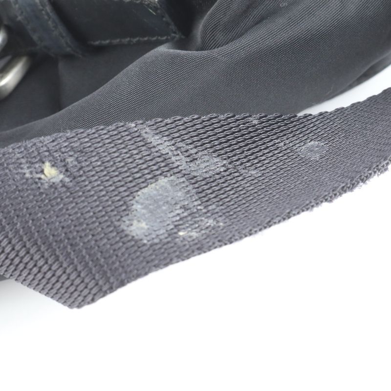 Prada Tessuto Nylon Triangle Logo Leather Backpack Sac Backpack Black Women ERE