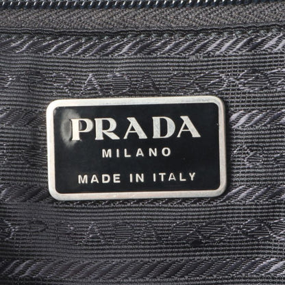 Prada Tessuto Nylon Triangle Logo Leather Backpack Sac Backpack Black Women ERE