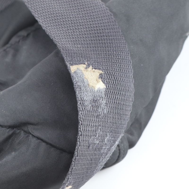 Prada Tessuto Nylon Triangle Logo Leather Backpack Sac Backpack Black Women ERE