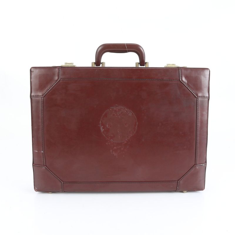 Cartier Must Line Leather Attache Case Hard Case Document Bag Business Briefcase