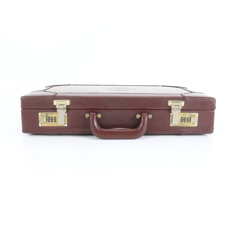 Cartier Must Line Leather Attache Case Hard Case Document Bag Business Briefcase