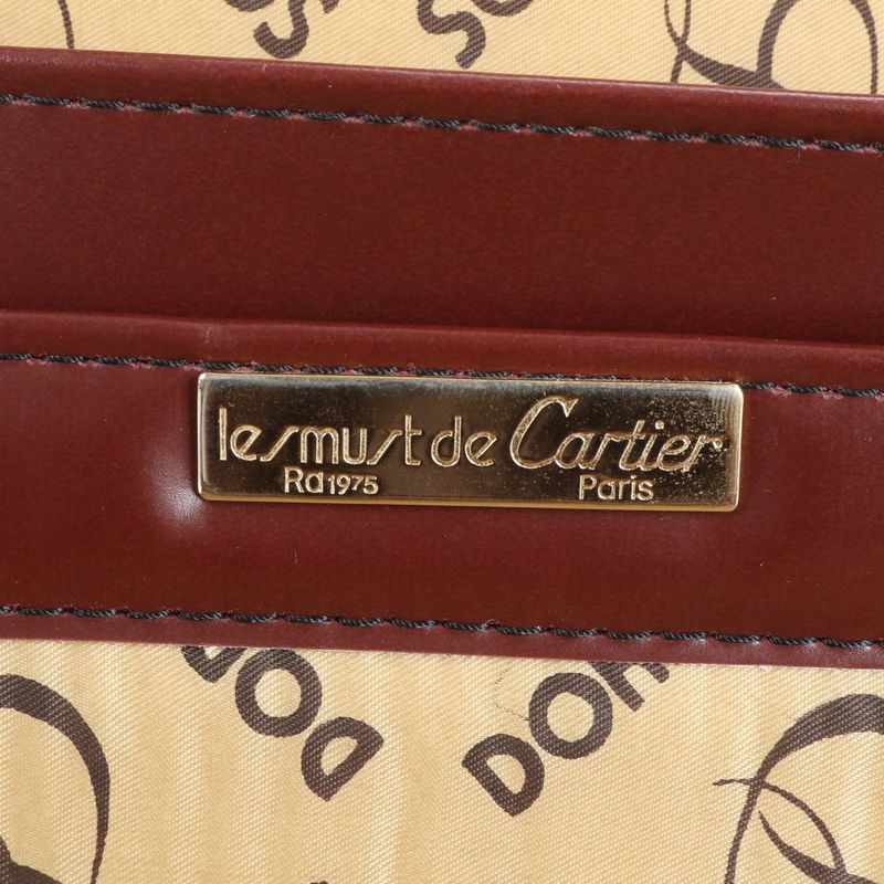 Cartier Must Line Leather Attache Case Hard Case Document Bag Business Briefcase